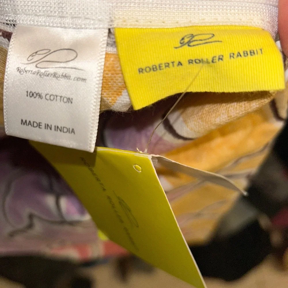 Roberta Roller Rabbit NEW NWT yellow lavender Ombre Moroccan Tile Euro S…